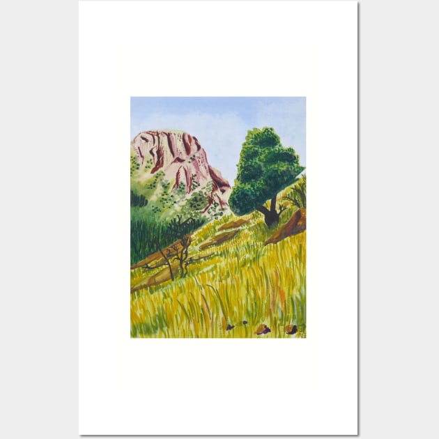 Mountain with green tree Wall Art by Zamen